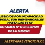 Subsidios por incapacidad laboral son inembargables hasta las 56 UF