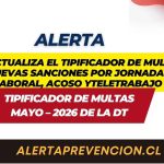 DT Actualiza el “Tipificador de Multas”: Nuevas sanciones por jornada laboral, acoso y teletrabajo.